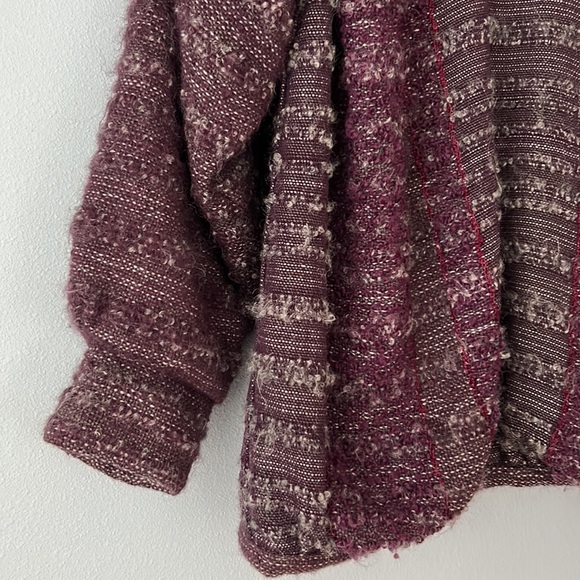 Nikos • Vintage 70s-80s Handwoven Art Knit Purple Sweater Blazer Jacket One Size - Picture 12 of 17